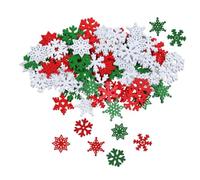 ULTECHNOVO 50 Pièces Confettis Flocons pour Décoration de Table Noël Mélangées Rouge Blanc Vert Ornements et Solides pour et Décorations Suspendues
