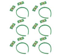 ULTECHNOVO 6 Pièces Bandeau de Fête de Football en Papier Drapeau du Brésil, Accessoire Créatif et Facile à Porter pour Supporters et Carnavals Colorés