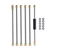 ULTECHNOVO 6pcs Rallonge Nettoyeur Haute Pression 14mm Acier Inoxydable | pour nettoyage voiture et équipements, connexion rapide 1/4 pouce, accès zones difficiles avec matériau robuste en acier