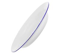 ULTECHNOVO Assiette en Émail Blanche 26 Cm de Diamètre, Empilable et Peu Profonde, Plat de Service Élégant Cuisine Repas Maison