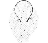 ULTECHNOVO Bandeau Rétro en Tissu avec Voile en Tulle pour Femmes, Accessoire de Coiffure Élégant avec Strass et Perles, pour Fêtes de Thé Nuptiales et Célébrations