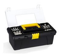 ULTECHNOVO Boîte à Outils avec Plateau Amovible en Abs Noir Portable | Coffret de Rangement pour Outils, Poignée Intégrée, Grosse Capacité, Léger et Facile à Ouvrir Couleur Aléatoire