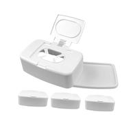 ULTECHNOVO Boîte de Rangement pour Lingettes Humides 4pcs Légère et Rechargeable en Pp Blanc pour Table à Manger et Usage Extérieur
