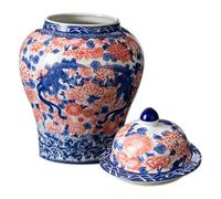 ULTECHNOVO Boîte de Rangement pour Thé en Céramique 1300ml Style Rétro Simple Couvercle Hermétique, Bonbonnière Multifonction pour Présent Pendaison de Crémaillère
