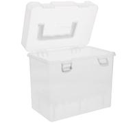 ULTECHNOVO Boîte de Rangement Transparente pour Marqueurs Couleurs avec Poignée Support Fixe Contenant Portable pour Stylos Crayons et Outils de Dessin pour Artistes Écoliers et Voyageurs