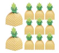 ULTECHNOVO Boîtes à Dragées à Motif Ananas en Papier Léger Or, Coffret Présent Chic pour Fêtes Dhalloween et Vie Quotidienne, Lot de 20 Pièces Décoratives et Festives