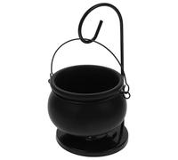 ULTECHNOVO Brûleur à Cire Parfumée de Chaudron Noir en Céramique et Fer, Léger et Facile à Ranger, Fonctionne avec Huile Essentielle, pour Décoration de Table ou Cadeau