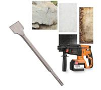ULTECHNOVO Burins Plats Élargis Manche Hexagonal et Carré Lot de 2 en Acier de Surface Spécial pour Marteau Perforateur Électrique pour Pierre et Mur en Ciment