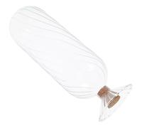ULTECHNOVO Cloche D'allumette en Verre Transparent avec Couvercle en Bois, Petit Bocal Décoratif à Tête Ronde pour Étagères et Bureaux, Rangement Stable et Accès Facile