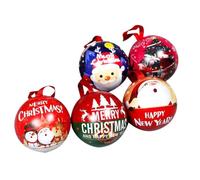 ULTECHNOVO Coffrets Présents de Noël en Fer 5pcs, Boîtes Rondes de Boule, Multi-usages pour Bonbons, Chocolats, Décorations D'arbre de Noël Créatives et Délicates Style Plusieurs styles
