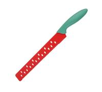 ULTECHNOVO Couteau à Pâtisserie Rouge en Acier Inoxydable Multifonction Lame Dentelée Laitue Cuisine et Pâtisserie