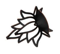 ULTECHNOVO Étagère Murale Flottante et Support D'exposition Élégant en Bois Foncé Forme Lotus Motif Sculpté Ajouré, Étagère d'angle Décorative pour Bougies