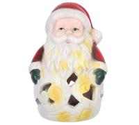 ULTECHNOVO Figurine de Noël en Résine avec Lumière LED, Décoration Festive pour Table et Fêtes de Fin D'année, Statue Père Noël Charmante et Lumineuse