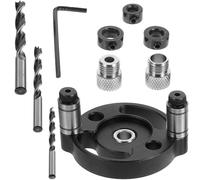 ULTECHNOVO Foret Auto-Centreur en Alliage d'Aluminium Kit de Perçage Vertical pour Goujon 8 Pièces Kit de Guide de Perçage pour Atelier de Menuiserie