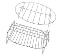 ULTECHNOVO Grille Support Inoxydable Double Cuisson à Couche Acier de Compatible 3.2qt-5.8qt à Brochettes Friteuse à Air pour Barbecue pour Pique-niques