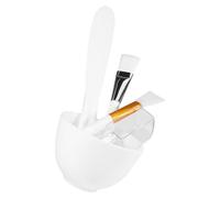 ULTECHNOVO Kit de 5 Pièces Bol de Masque Facial en Silicone Blanc Tige D'agitation et Cuillère de Mesure pour Application de Masque à Domicile