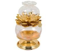 ULTECHNOVO Lampe à Huile Décorative en Verre Rétro Brûleur Pratique et Mèche en Corde, Décoration Intérieure et Usage Domestique