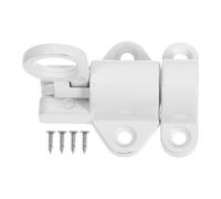 ULTECHNOVO Loquet de Porte Automatique à Ressort en Alliage d'Aluminium - Verrou de Trappe de Grenier et Plafond, Targette pour Meuble, Placard et Fenêtre, Rénovation Facile avec Vis, Blanc
