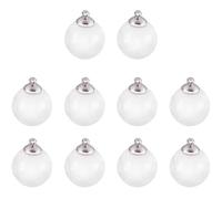 ULTECHNOVO Lot de 10 Breloques Mini Boules Transparentes en Plastique Chapeaux Suspendus pour Bijoux Faits Maison DIY Faciles à Utiliser Décorations de Noël