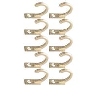 ULTECHNOVO Lot de 10 Crochets Muraux Mini en Alliage de Zinc Doré, Style Rétro, Crochet Unique Incurvé pour Suspendre Manteaux et Écharpes Toutes les Pièces