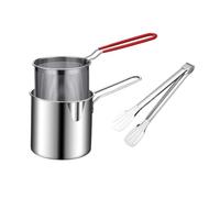 ULTECHNOVO Marmite avec Panier à Friture en Acier Inoxydable Argenté, Poignée Ergonomique et Résistance Rouille, pour Friteuse Traditionnelle Cuisine