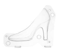 ULTECHNOVO Moule à Chocolat Chaussure Talon Haut 3D, Moules à Gâteaux Rigide en ABS pour Fondant et Bonbon, Décoration de Gâteau Anniversaire Fille et Mariage Émouvant, Transparent 19 × 17 cm