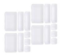 ULTECHNOVO Organisateur de Tiroir Multifonctionnel 16 Pièces en Plastique Blanc 24x16x9 Cm, Boîte de Rangement Modulable pour Maquillage et Bureau, pour Salle de Bain et Coiffeuse,