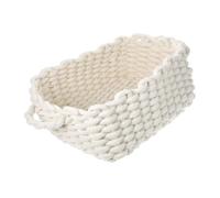 ULTECHNOVO Panier de Rangement en Corde de Coton Tressée Beige, Grand Format Poignée, Panier à Goûter pour Bureau, Protection et Design Nordique Simple