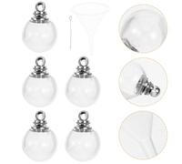 ULTECHNOVO Pendentifs Faciles à Utiliser Résistants à Déformation Lot de 10 Mini Boules de Verre Transparentes Bouchon à Vis Blanc K pour Création de Bijoux et Accessoires Uniques