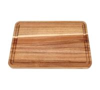 ULTECHNOVO Planche à Découper Bloc de Boucher Antidérapant en Bois Marron avec Rainure pour Jus Facile à Entretenir, pour Découper Fromage et Légumes la Maison