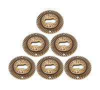 ULTECHNOVO Plaques de Clé Vintage Rondes en Alliage de Zinc Lot de 6 Décoratives et Faciles à Poser, pour Armoire et Bureau, Serrure de Meuble