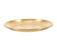 ULTECHNOVO Plateau Décoratif Rond en Acier Inoxydable Doré Motif Pentagramme, Plateau à Bijoux et Bougie pour Cérémonies Religieuses et Décoration D'autel Élégante