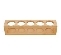 ULTECHNOVO Porte-huiles Essentielles en Bambou Beige Structure à 5 Trous, Support de Rangement Décoratif et Fonctionnel pour Organiser Vos Flacons D'huile Essentielle