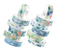 ULTECHNOVO Ruban adhésif washi 12 rouleaux pour scrapbooking et personnalisation de coques de téléphone en papier washi motif rose bleue