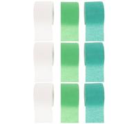 ULTECHNOVO Ruban de Papier Serpentins en Papier Crépon Verts et Blancs Lot de 9 Rouleaux 25m/Rouleau pour Décorations d'anniversaire et Fête pour Garçon et Filles