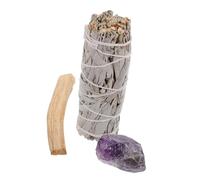 ULTECHNOVO Set de Parfum de Sauge Blanche pour Purification Intérieure et Relaxation, Bâtonnets en Bois Naturel, pour Yoga et Occasions Spéciales, Design Simple et Naturel