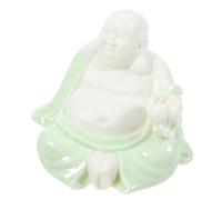 ULTECHNOVO Statuette Bouddha en Céramique Blanche, Décoration Chinoise | Ornement Artisanal, Style Simple et Rétro, pour Étagère, Manteau, Comptoir, Bureau
