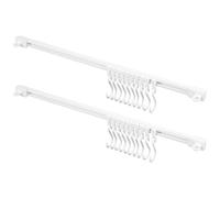 ULTECHNOVO Support à casseroles suspendu 2 Set blanc plastique avec crochets coulissants sans perçage pour armoires de cuisine