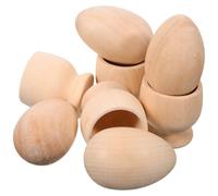 ULTECHNOVO Support pour Œufs en Bois Naturel 4 Sets, Coquetier Soi-même pour Décoration Rustique, Facile à Nettoyer, pour Mariages et Projets Créatifs Garçon et Filles