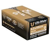Ulti-Mate Lot de 200 vis adhésives pour plancher 4,2 x 50 mm Zinc et jaune FB42050