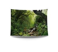 Ulticool Poster mural motif forêt tropicale nature, plantes écologiques, cascade - 200 x 150 cm - Poster de jardin - Grande tapisserie - Accessoire de décoration pour jardin et salon