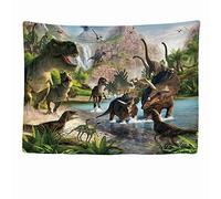 Ulticool - Tapisserie Murale Décorative Chambre - Groupe de Dinosaures T-Rex - 200 x 150 cm Grand - Papier Peint Tissu - Tapestry Aesthetic Wall - Décoration Panoramique