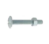Boulon poelier à tête ronde large fendue en croix acier zingué blanc classe 4.8 NFE 25128/DIN 555 6X20 boîte de 200 - - 80306020