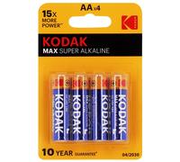 Kodak Piles Alcalines MAX LR6 (AA) - pack de 4