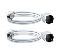 Ultra Explorer Lot de 2 rallonges IP44 de 3 m - En PVC - Pour l'intérieur - Contre la surchauffe - Prise H05VV-F 3G1,5 mm² - 16 A 250 V - Blanc