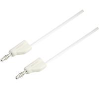 Ultra-flexible Cordon de mesure [Banane mâle 4 mm - Banane mâle 4 mm ] 25.00 cm blanc MSB-300 10 A