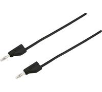 Ultra-flexible Cordon de mesure [Banane mâle 4 mm - Banane mâle 4 mm ] 25.00 cm noir MSB-300 10 A