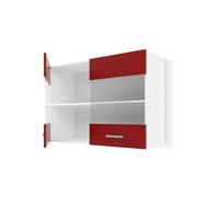 ULTRA Meuble haut vitre de cuisine L 80 cm - Rouge mat