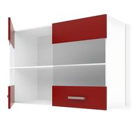 ULTRA Meuble haut vitre de cuisine L 80 cm - Rouge mat