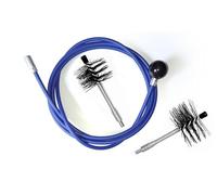 ULTRABRUSH B | Kit de nettoyage de cheminée poêle à granulés. 2 brosses à ramoner. Compatible avec tout type de cheminée. Fil d'acier revêtu ultra robuste et coulissant. (3 mètres)